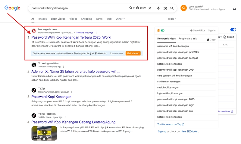 Mencari Password Wifi Gratis di Google